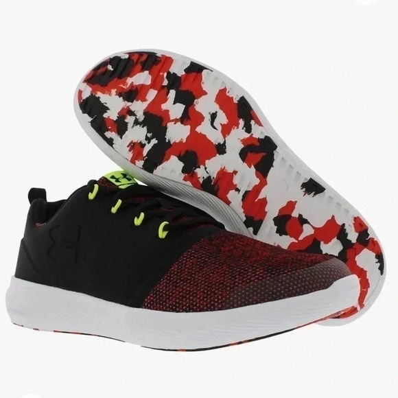 Under Armour Other - UNDER ARMOUR Youth 6 UA Charged 24/7 Low Black Anthem Red Lace Up Sneakers